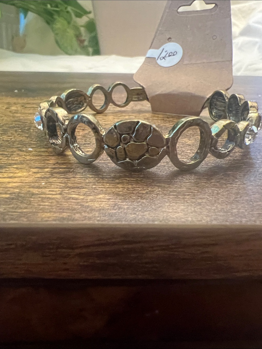 Gold-Tone Linked Circle Bangle Bracelet